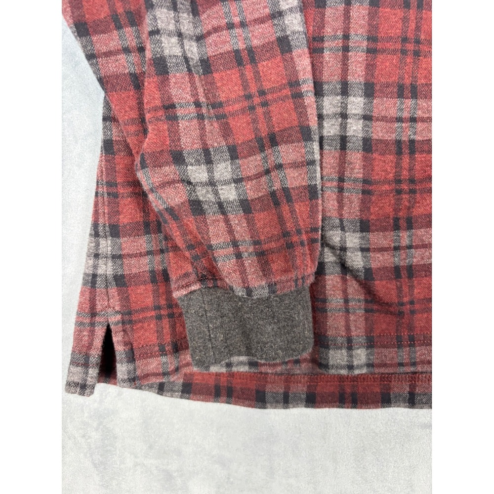 Lands End Mens Red Plaid Long Sleeve Polo Shirt Size 42-44 Regular - Picture 5 of 10